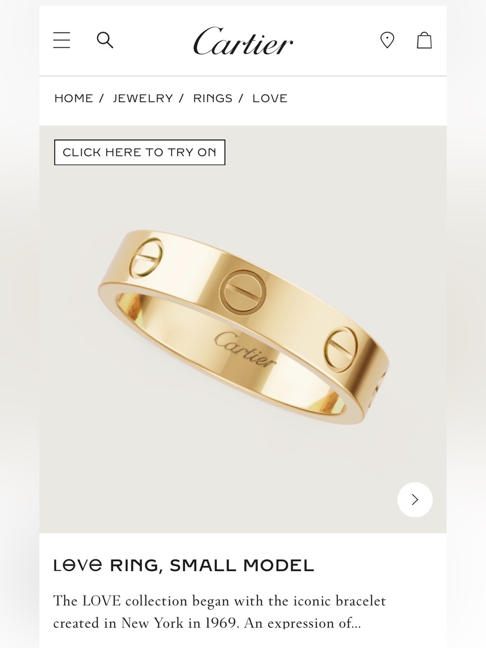 Cartier Gold Love Ring with Screw Motif